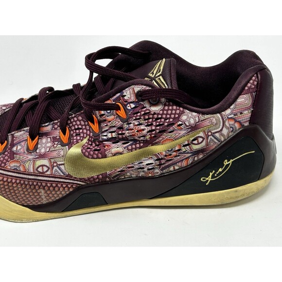 Nike Kobe 9 EM Low Deep Garnet Gold 646701-676 Size 13 Authentic main image 10